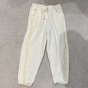 Urban Outfitters out from under Cream Pants with lace detail